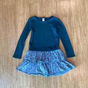 Girls Blue Dress, Ruffles, Tea Collection, Size 6